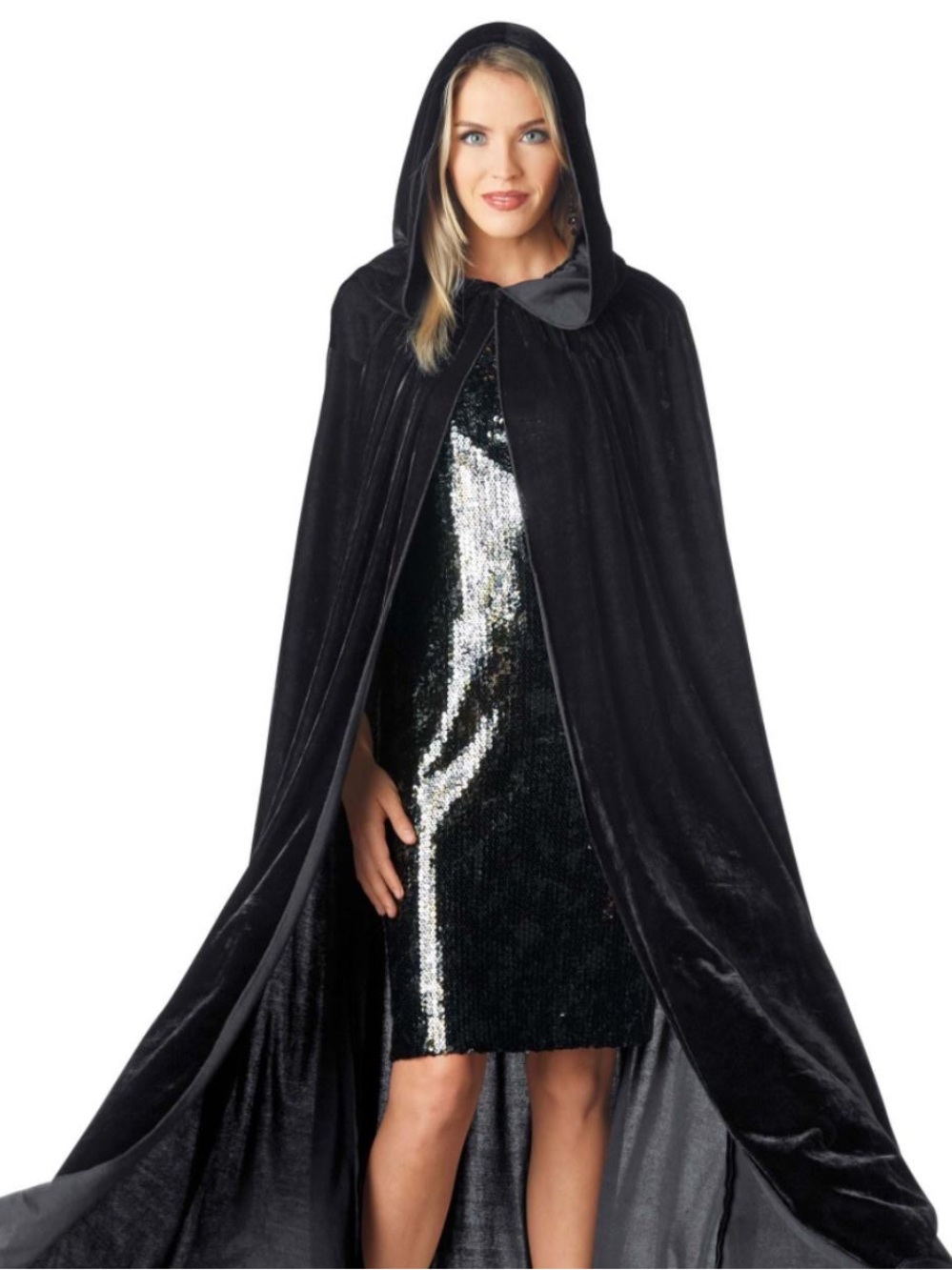 Spirit Black Velvet Hooded Cape